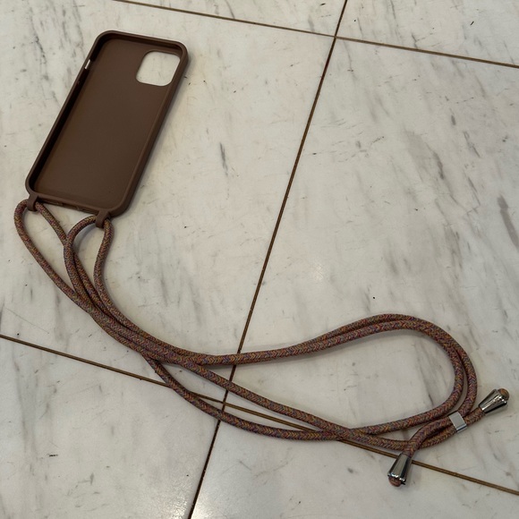 Accessories - iPhone 11/12 Pro Max Crossbody Case - Rainbow Cord & Silicon